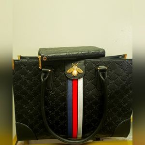 Black tote with long strap option